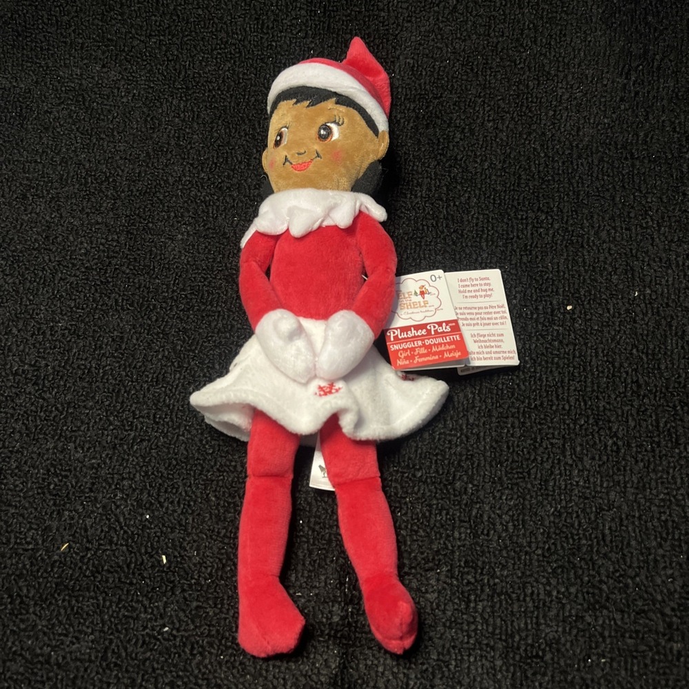 ELF ON THE SHELF Plushee Pals Huggable Girl  Elf 12" Plush Dark Complexion